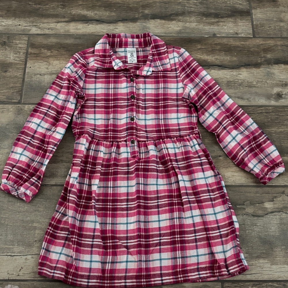 Carter's Pink and White Plaid Casual Dress